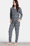 Zivame Zfun Knit Poly Pyjama Set - Iron Gate — thumbnail 3
